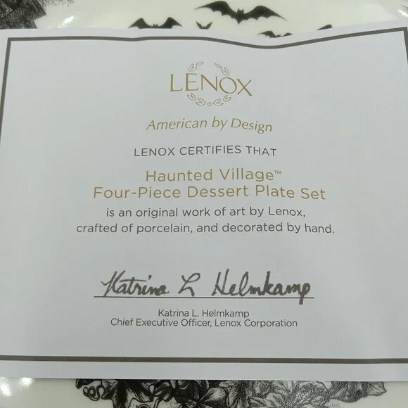 Lenox Haunted Village Four-Piece Place Set Dessert Plate Set 8” - Picture 9 of 16